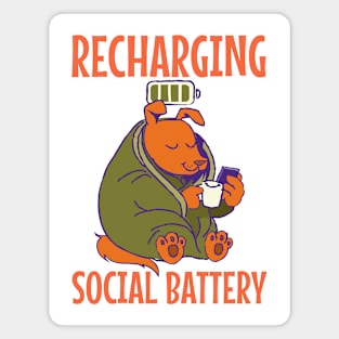 Recharging social battery Magnet